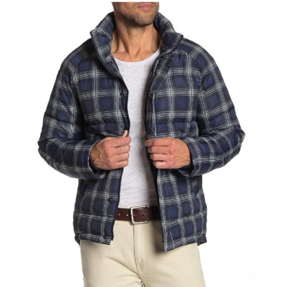 Slate & Stone Daniel Plaid Zip Front Down Puffer